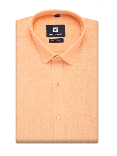 Mens Cotton Regular Fit Peach Colour Shirt Urban Light by Minister White