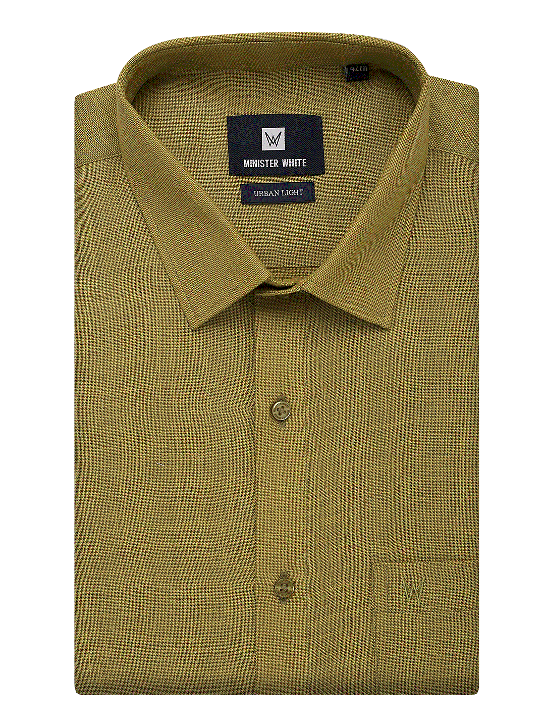 Mens Cotton Regular Fit Green Colour Shirt Urban Light by Minister White
