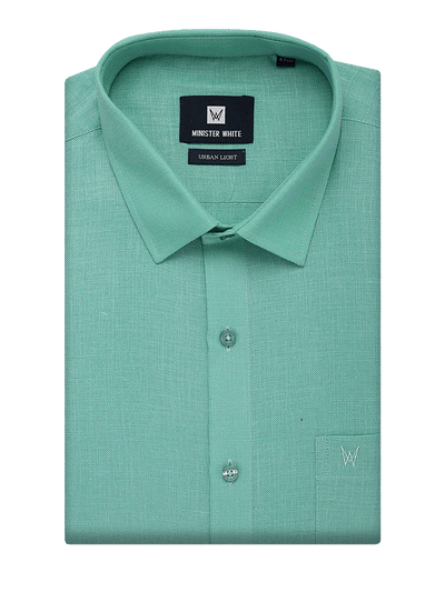 Mens Cotton Regular Fit Mint Colour Shirt Urban Light by Minister White
