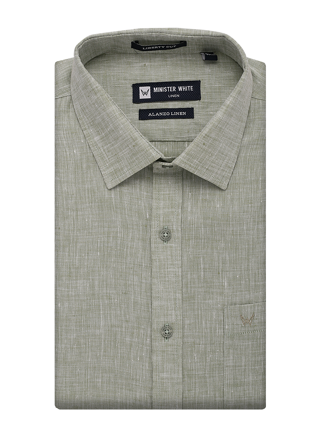 Light Green Linen Shirt. Liberty Cut. Alanzo Linen