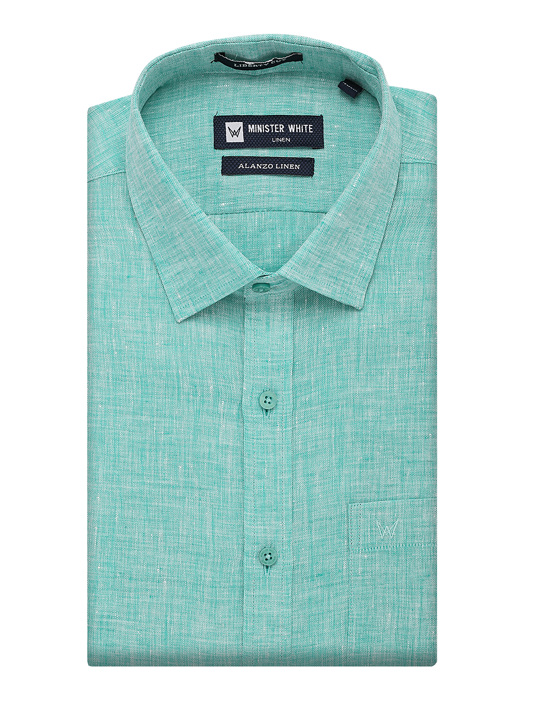 Aqua Blue Linen Shirt. Liberty Cut. Alanzo Linen