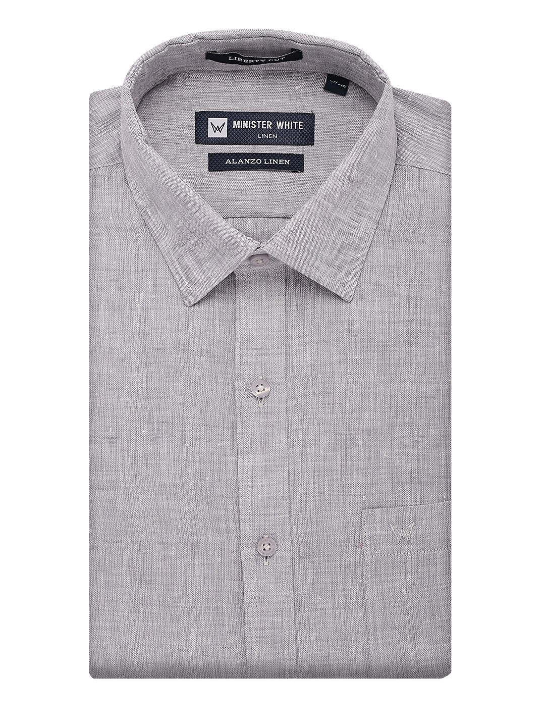 Light Grey Linen Shirt. Liberty Cut. Alanzo Linen