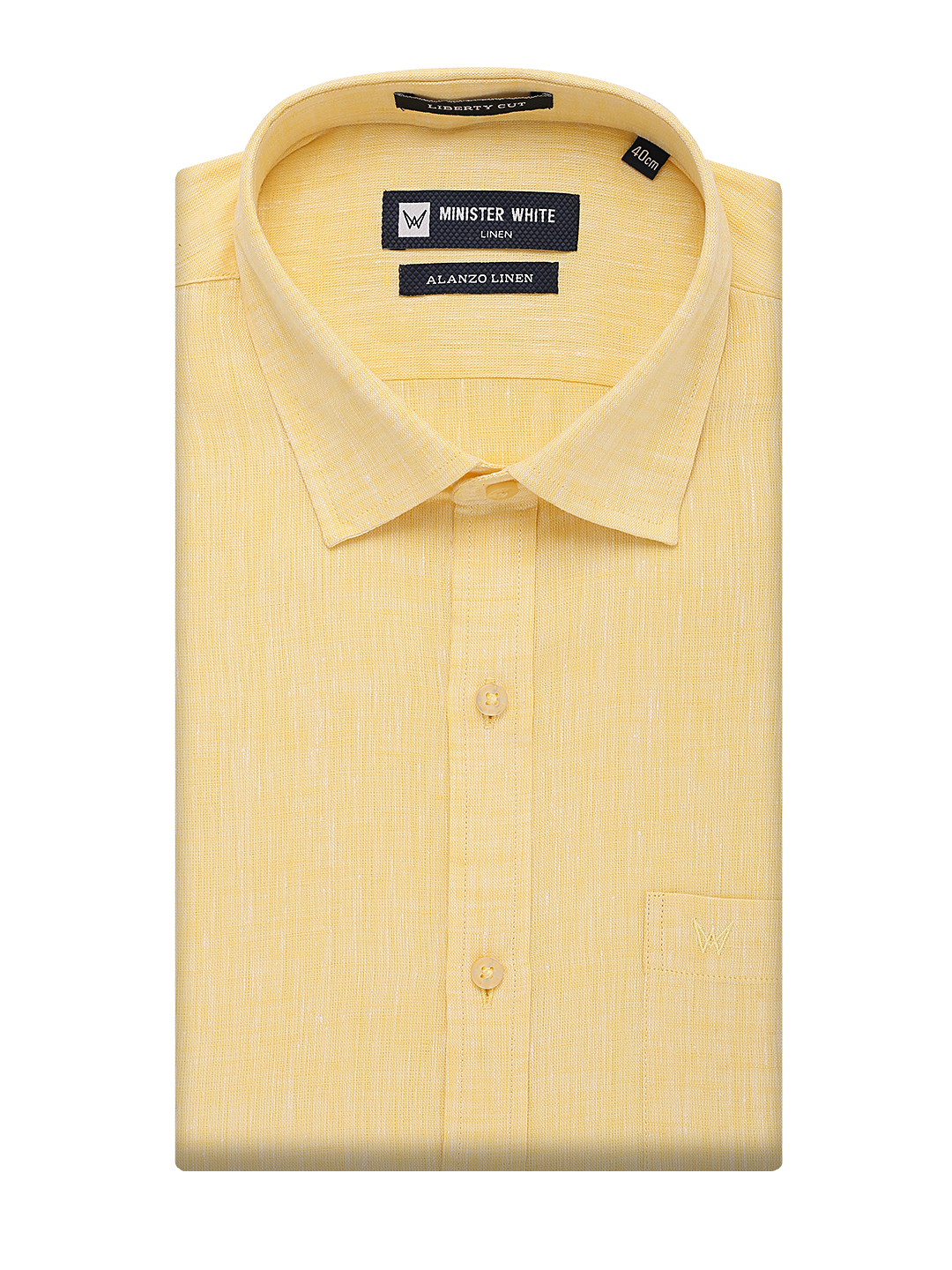 Mens Pure Linen Regular Fit Butter Colour Shirt Alanzo Linen by Minister White