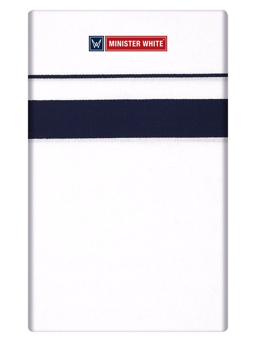 Mens Cotton White Single Layered Dhoti with Navy Fancy Border - Janatha