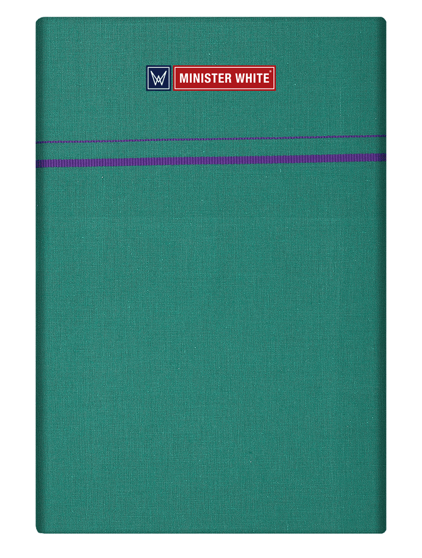 Mens Cotton Green Color Single Layered Dhoti with Assorted Border - Bhoomi by Minister White