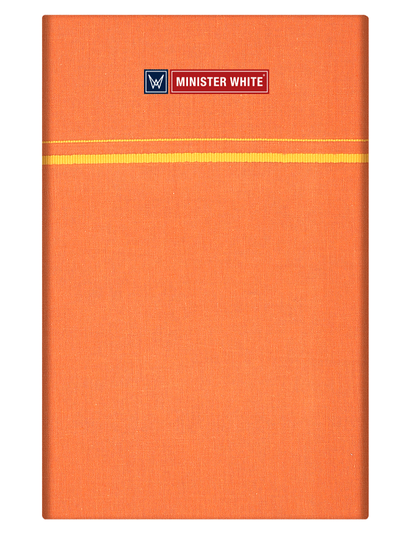Mens Cotton Medium Kaavi Color Single Layered Dhoti with Assorted Border - Aishwaryam