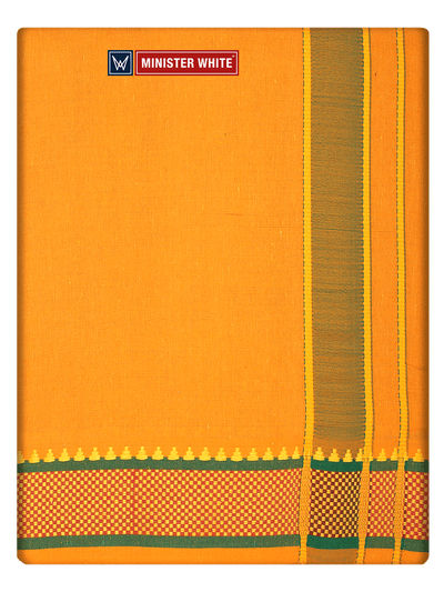 Men's Cotton Mambalam Panchakacham & Angavastram Set with Elegant Assorted Border Design River