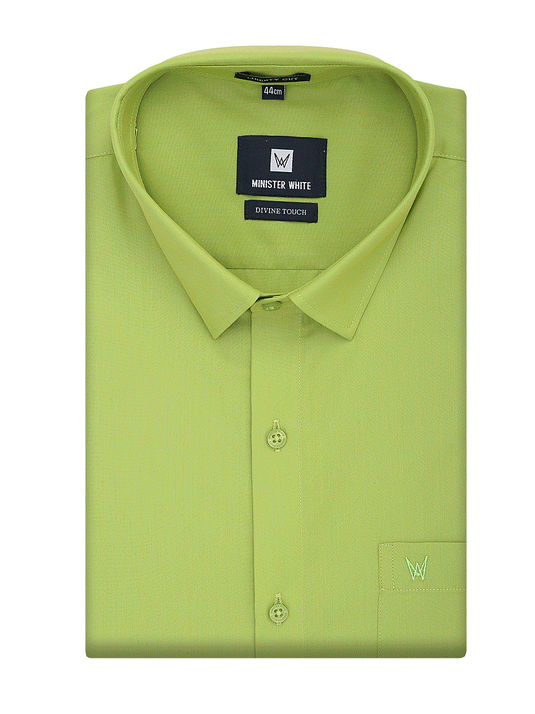 Mens Cotton Regular Fit Lime Colour Shirt Divine Touch by Minister White