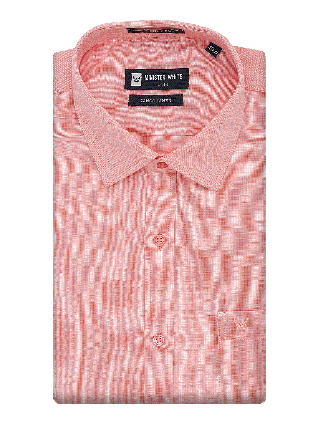 Mens Cotton Linen Regular Fit Coral Colour Shirt Linco Linen