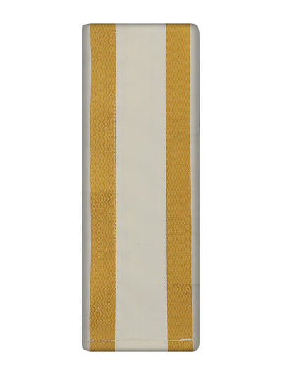 Boys Art Silk Cream Panchakacham Towel Combo with Gold Jari Border Vistura by Minister White