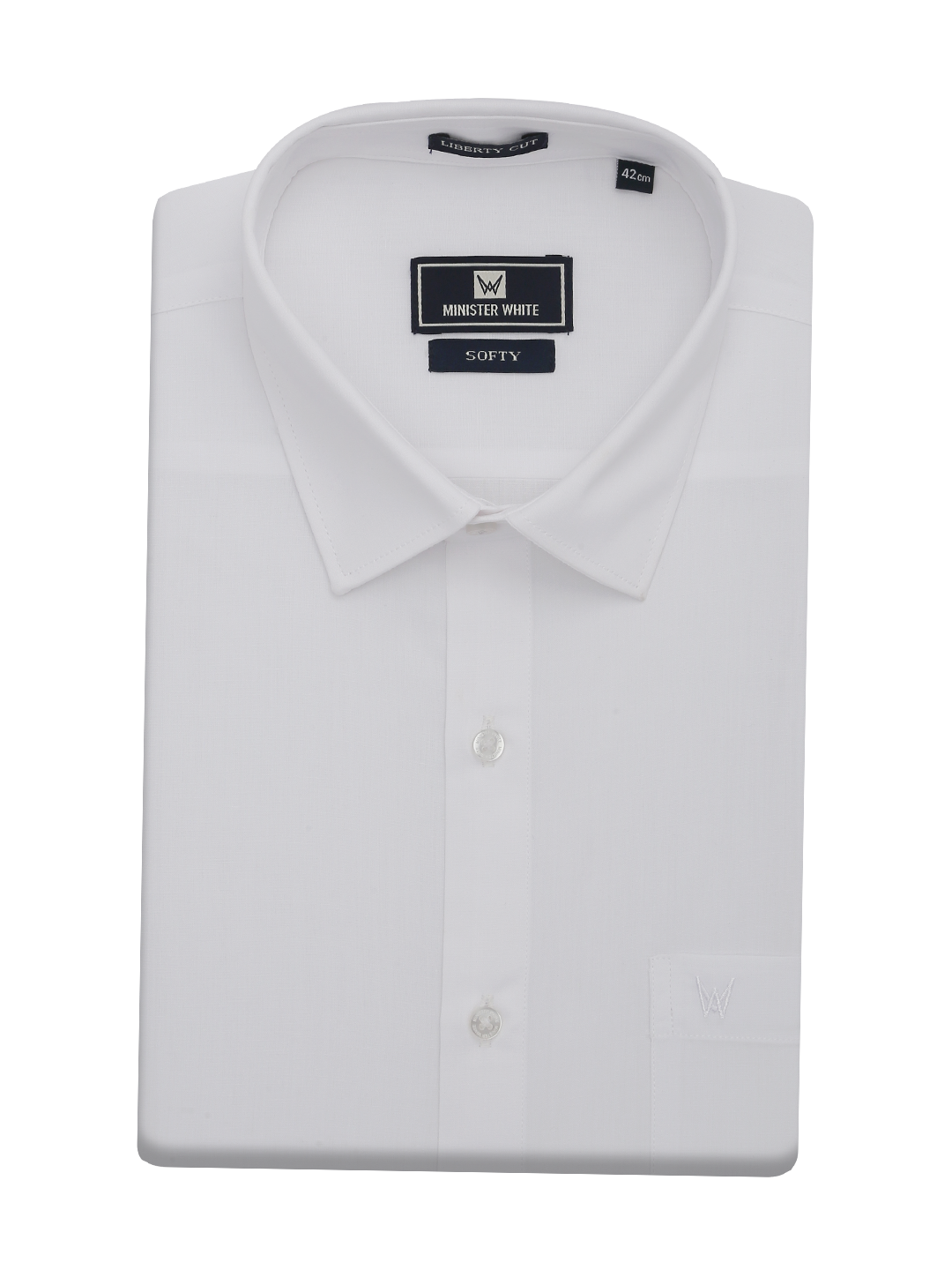 Mens Pure Cotton White Shirt by Minister White