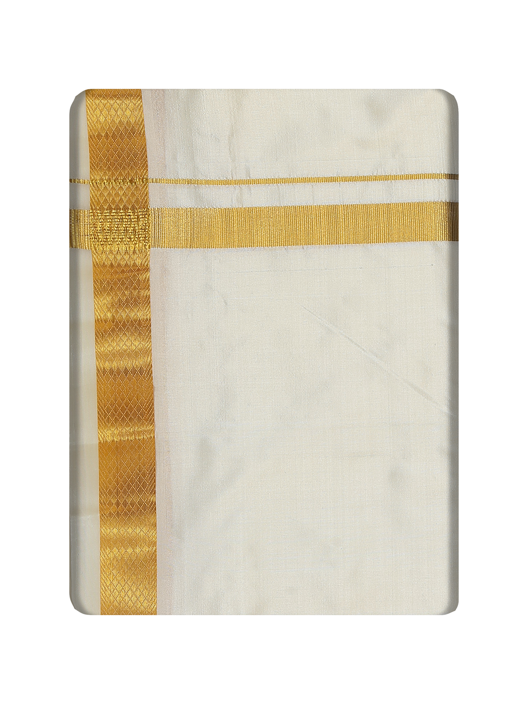 Mens Pure Silk Wedding Cream Shirt, Dhoti, Nerial with Belt Combo - Nesam 50 K