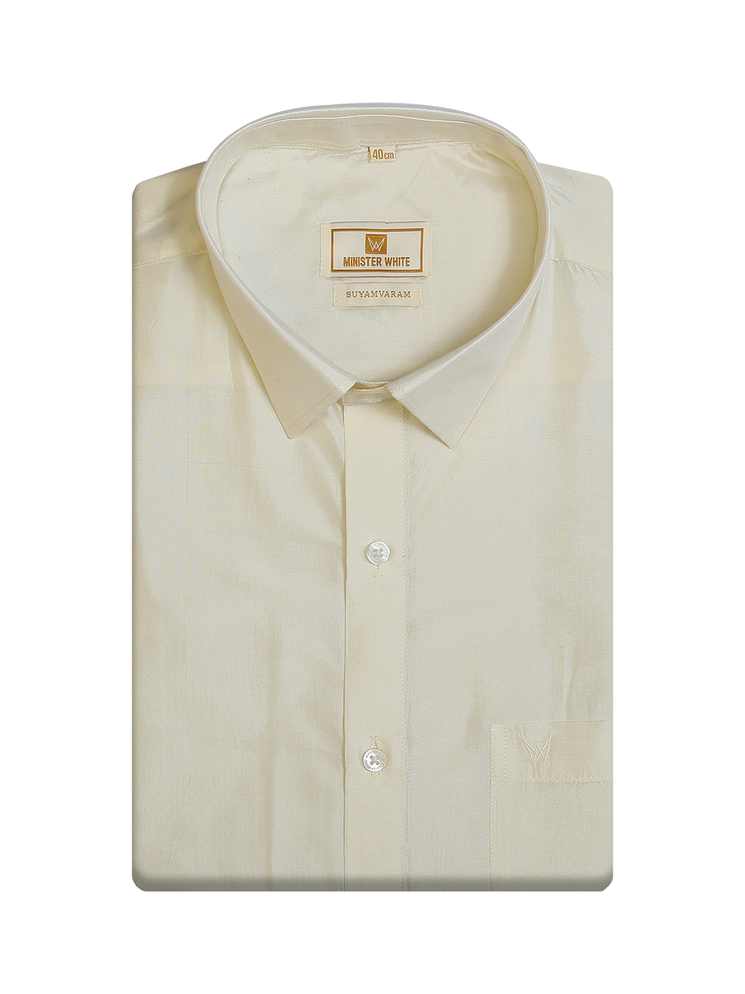 Men's Pure Silk Wedding Cream Shirt by Minister White