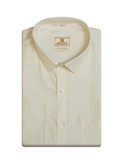 Men's Pure Silk Wedding Cream Shirt by Minister White