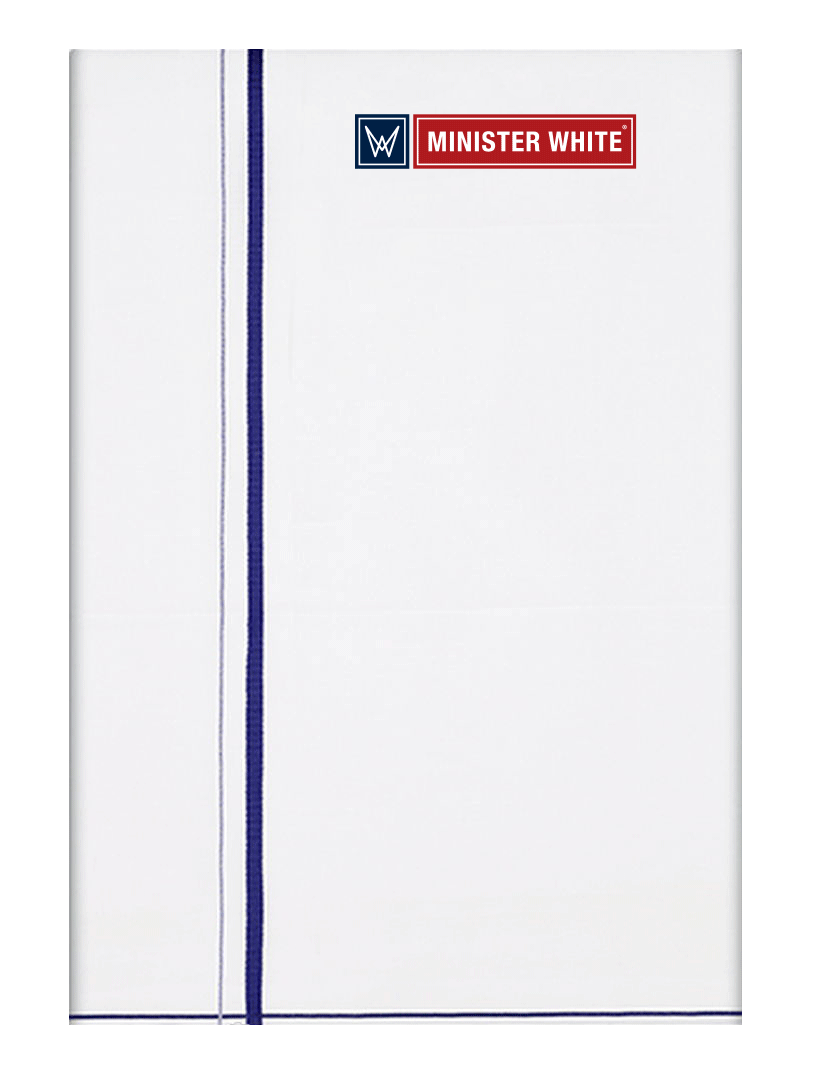Mens Cotton White Double Layered Small Border Dhoti - Jordon by Minister White