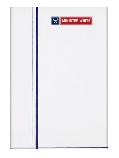 Mens Cotton White Double Layered Small Border Dhoti - Jordon by Minister White