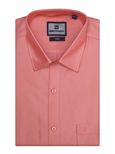 Mens Taffeta Relax Fit Pink Colour Shirt Zest by Minister White