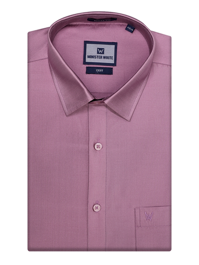 Mens Taffeta Relax Fit Light Purple Colour Shirt Zest by Minister White