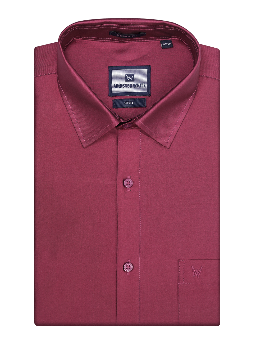 Mens Taffeta Relax Fit Light Maroon Colour Shirt Zest by Minister White
