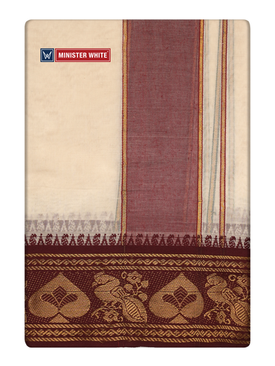 Men's Kora Cotton 5" Myilkhan Border Panchakacham & Angavastram Set Nexa