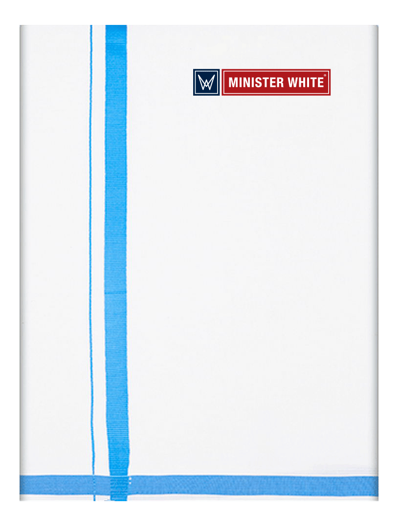 Mens Cotton White Double Layered with Big Border Dhoti - Manalan by Minister White