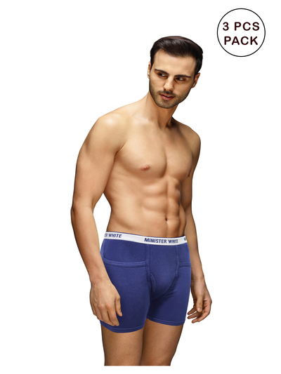 Men's 3pcs Super Combed Cotton Assorted Color Trunk Jasper