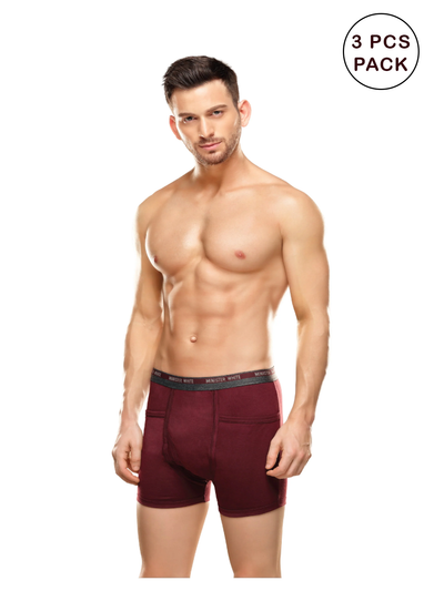Men's 3pcs Super Combed Cotton Assorted Color Trunk Mentor