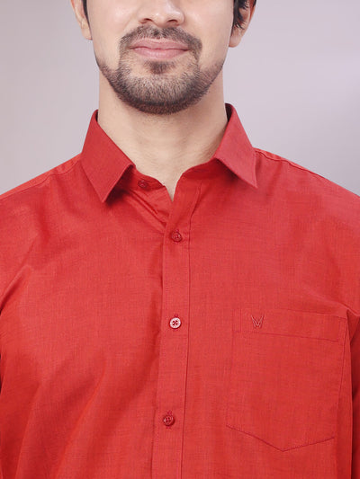 Men's Crimson Red Shirt close view