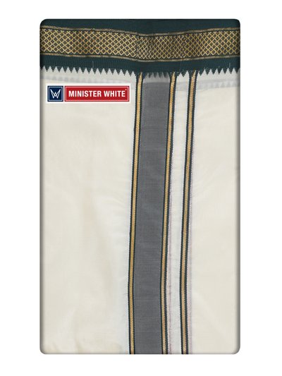 Mens Cotton Cream Myilkhagan Pancakacham Jaiyush -8 x 4 by Minister White