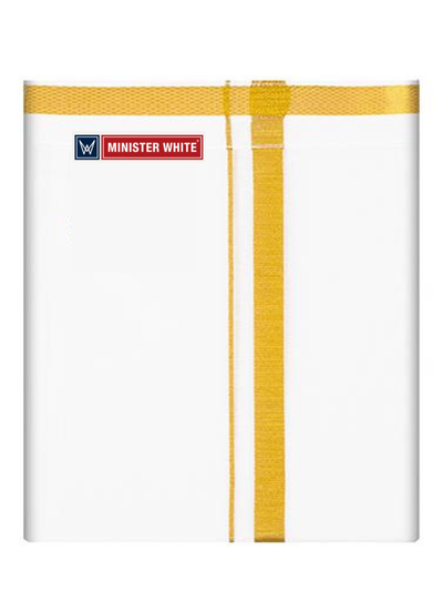 Mens Cotton White Colour Double Layered with Gold Jari Flexi Dhoti - Bigshot by Minister White