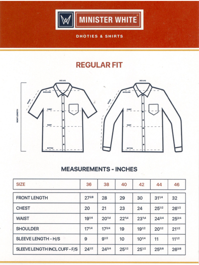 Mens Gold Colour Tissue Shirt Lavish Size Chart by Minister White