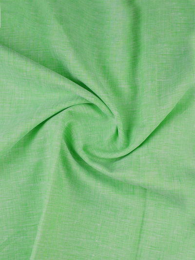Men's Plain Pure Linen Parrot Green Color Shirt Fabric - Trivoli Linen