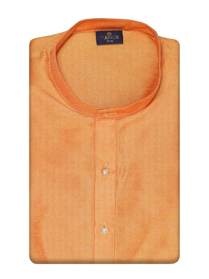 Orange Colour Kids Kurtha Shirt - Nobel Boy_A01