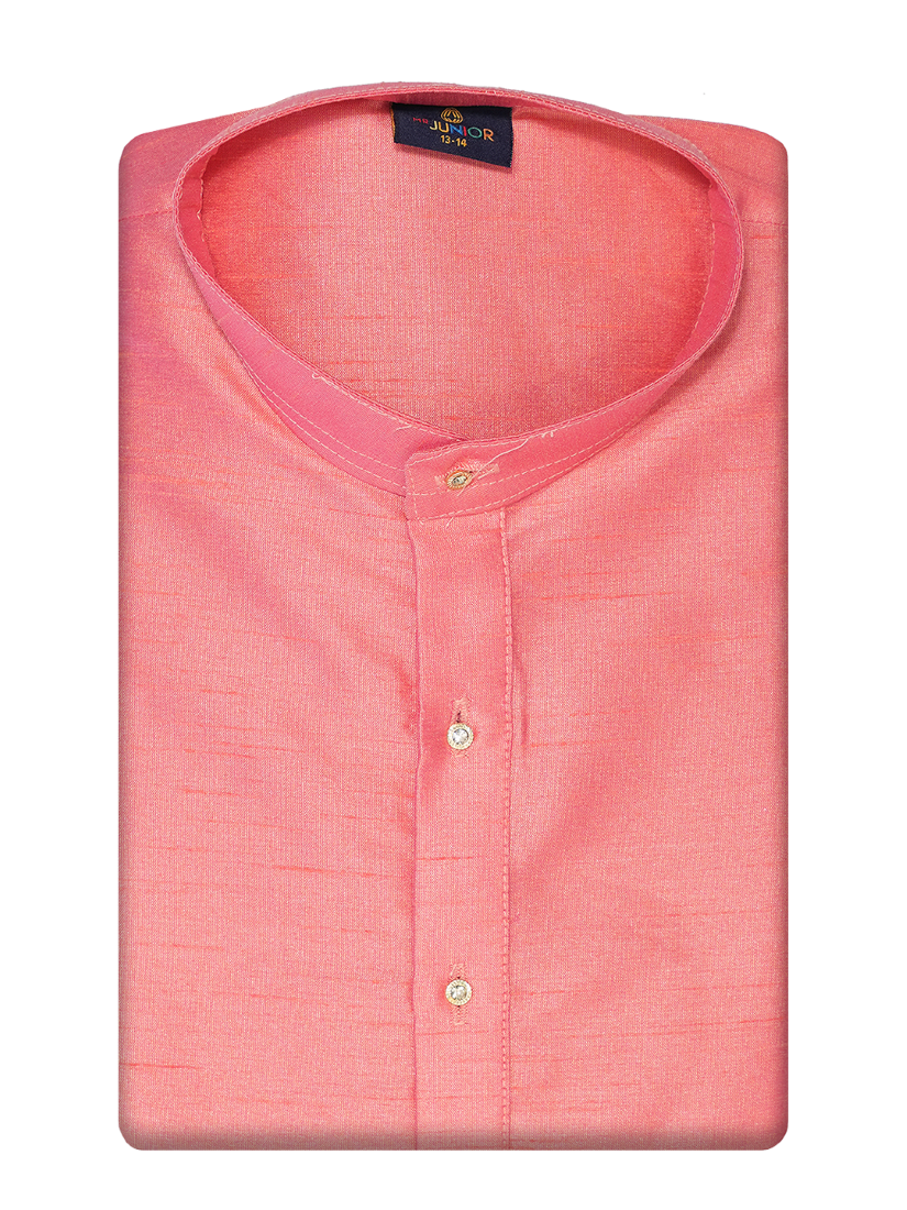 Pink Colour Kids Kurtha Shirt - Nobel Boy_A05