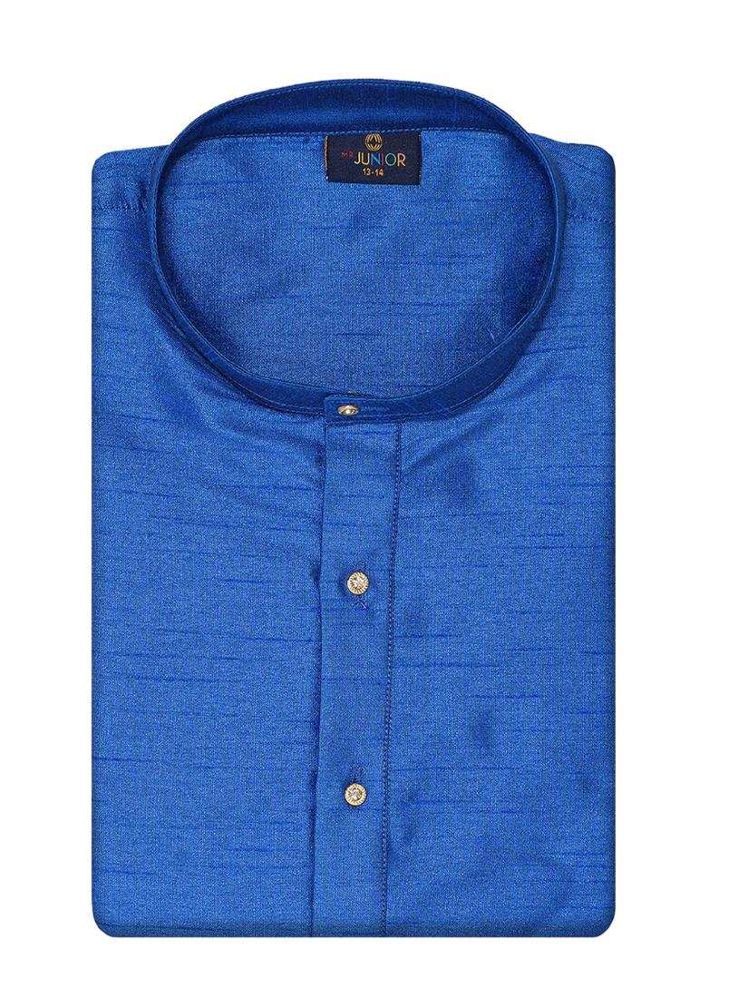 Dark Blue Colour Kids Kurtha Shirt - Nobel Boy_A06