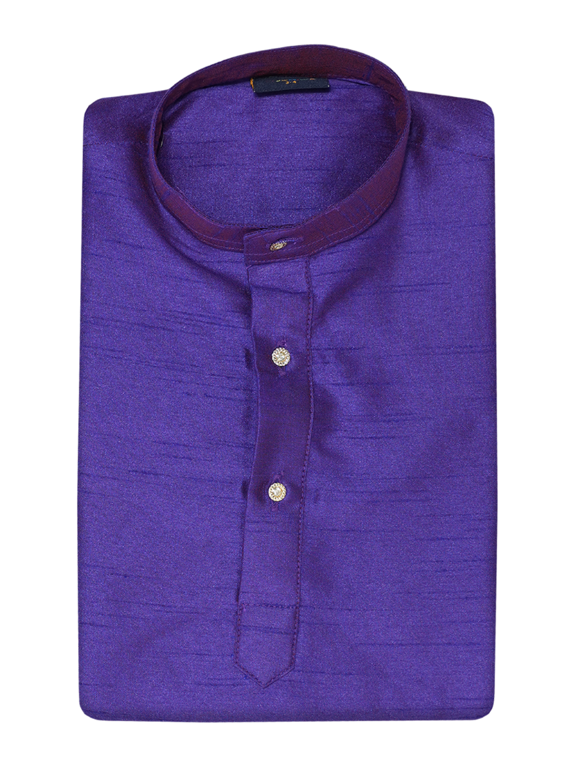 Dark Blue Colour Kids Kurtha Shirt - Nobel Boy_A08