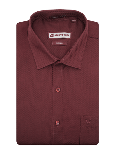 Men's Premium Poly Cotton Regular Fit Maroon Colour Shirt Gloster
