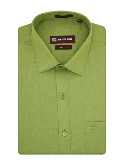 Men's Cotton Regular Fit Parrot Green Colour Shirt Festive