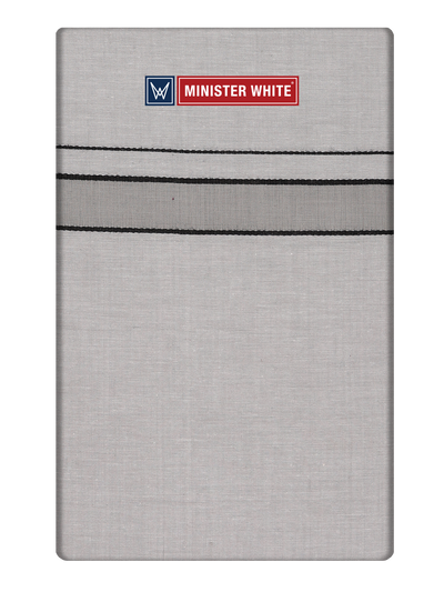 Mens Cotton Light Grey Single Layered Dhoti with Black Fancy Border Horizon