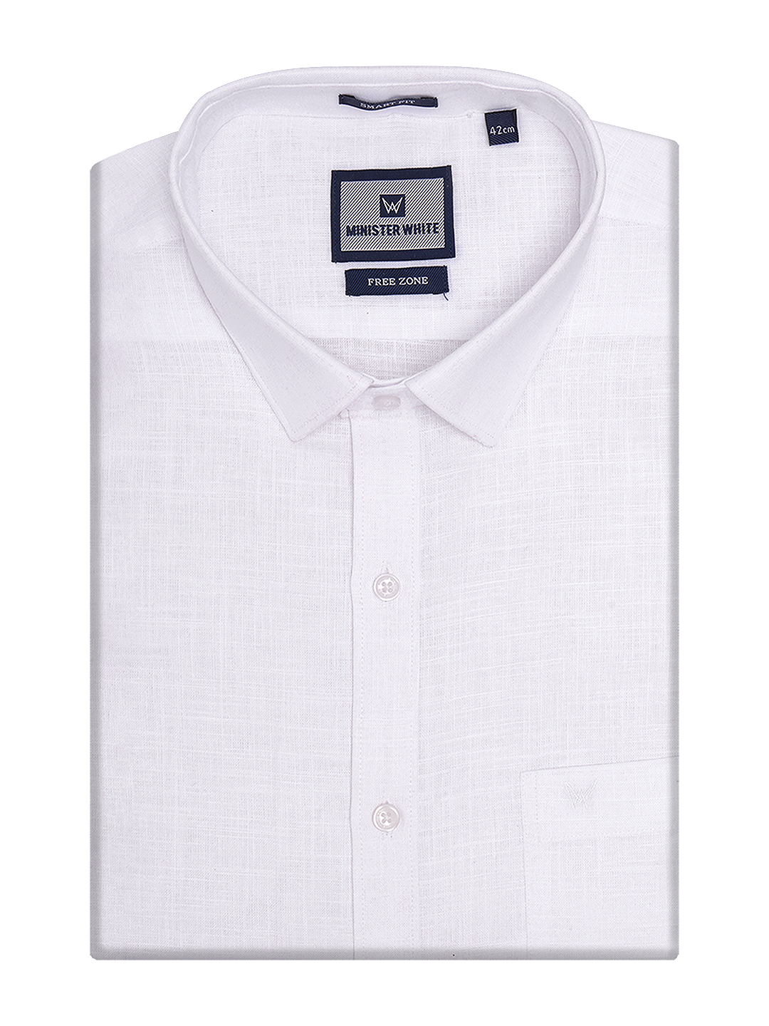 Mens Cotton Smart Fit White Shirt Free Zone by Minister White