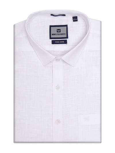 Mens Cotton Smart Fit White Shirt Free Zone by Minister White