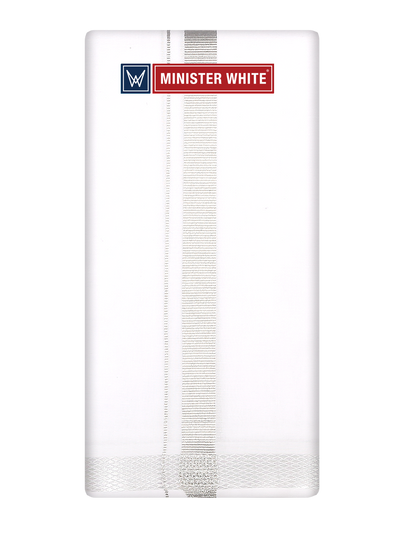 Mens White Silver Jari Towel by Minister White