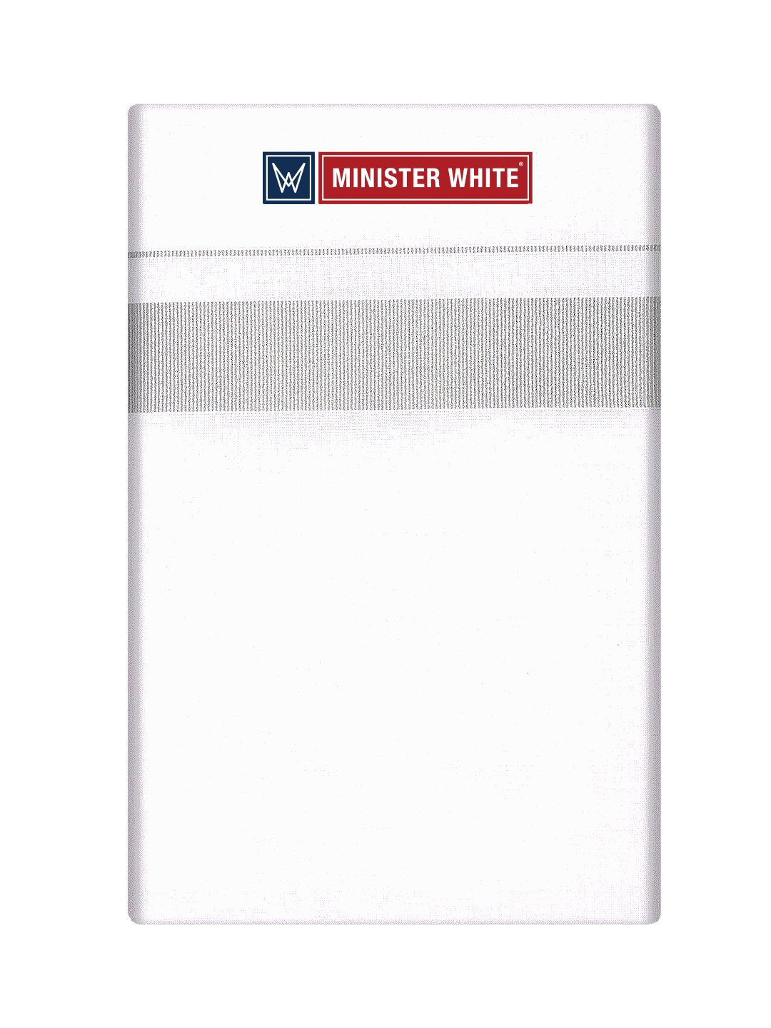 Mens White Silver Jari Single Layer Dhoti by Minister White