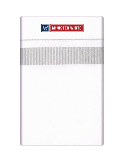 Mens White Silver Jari Single Layer Dhoti by Minister White