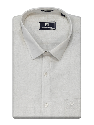 Mens Silver Colour Tissue Shirt by Minister White