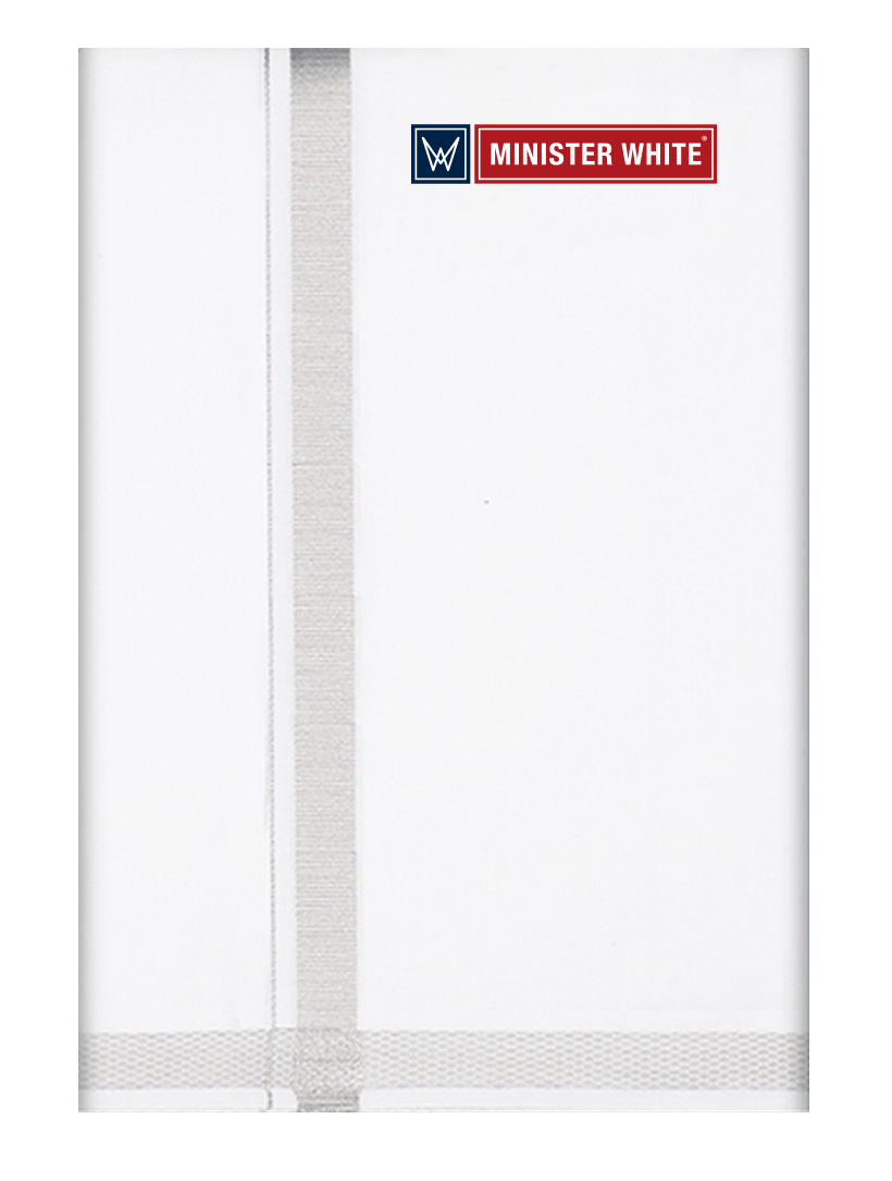 Mens Cotton White Double Layered Dhoti with Silver Jari Border - Utramam by Minister White