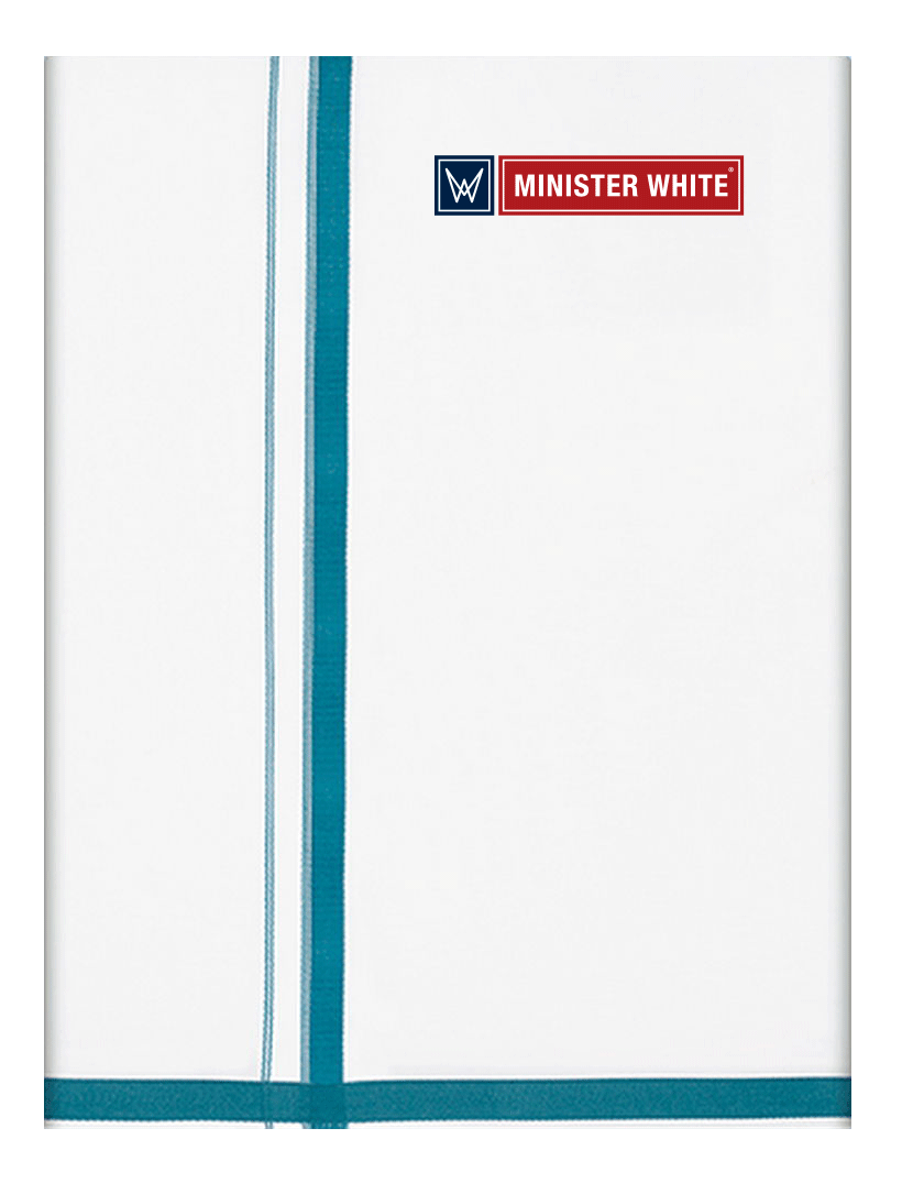 Mens Cotton White Double Layered with Big Border Dhoti - Victourious by Minister White