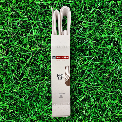 Minister White Velcro Dhoti Belt - White by Minister White