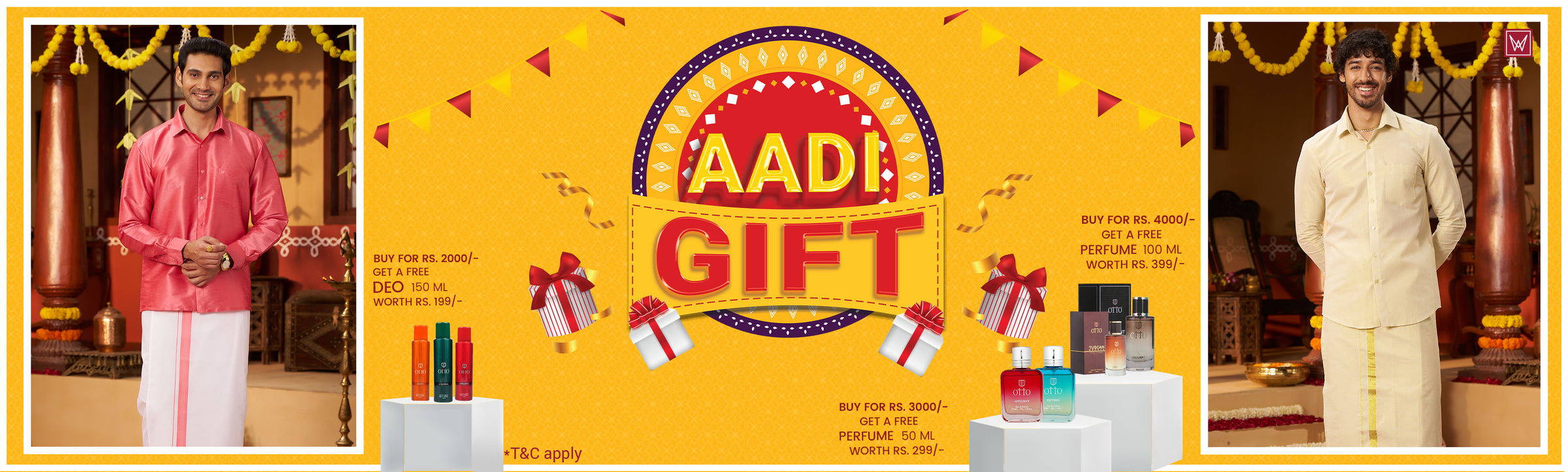 Minister White Aadi Gift offer, premium deodorants and perfumes - limited time offer