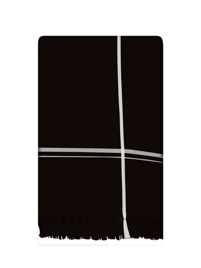 Black Cotton Angavastram Dhoti - Chivan